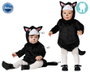 Disfraz de Gato Negro Unisex para Bebé 6-12 Meses con Túnica, Capucha y Cola