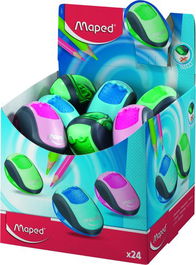 Afilalapiz Maped Clean 2 Orificio Colores Surtido Expositor De 24 Unidades