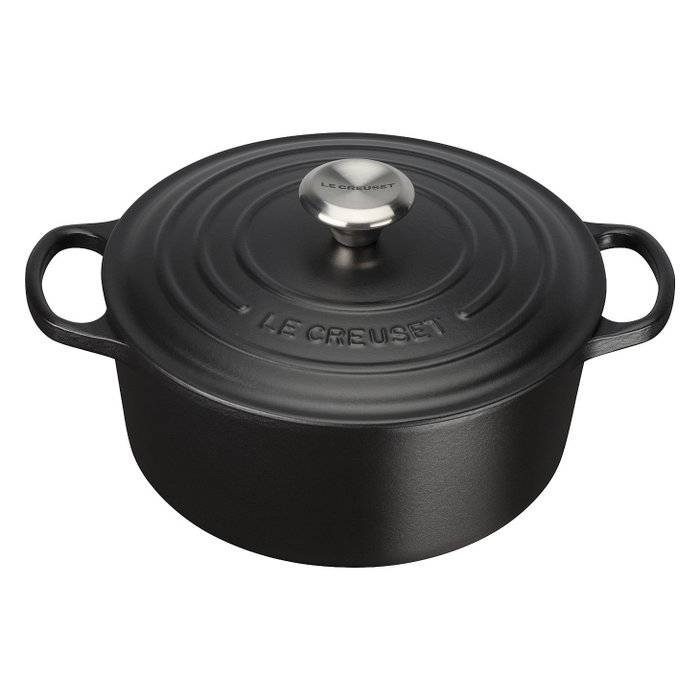 Le Creuset Signature Cacerola de asar redonda 24 cm negro mate