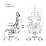 Equip 651050 Silla de Oficina Ergonómica con Reposacabezas y Brazos Ajustables, Asiento y Respaldo de Malla, Gris, Capacidad 150 kg