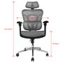 Equip 651050 Silla de Oficina Ergonómica con Reposacabezas y Brazos Ajustables, Asiento y Respaldo de Malla, Gris, Capacidad 150 kg