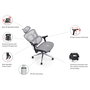 Equip 651050 Silla de Oficina Ergonómica con Reposacabezas y Brazos Ajustables, Asiento y Respaldo de Malla, Gris, Capacidad 150 kg