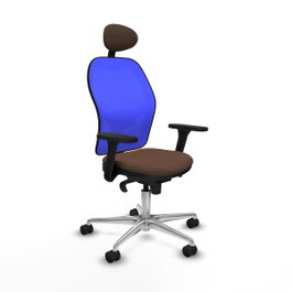 PIQUERAS Y CRESPO Silla de oficina Jorquera con mecanismo sincro, brazos 3D y cabecero fijo
