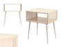 Giftdecor Mesa Auxiliar Rectangular Beige 46.5x19.2x36.2 cm Metal