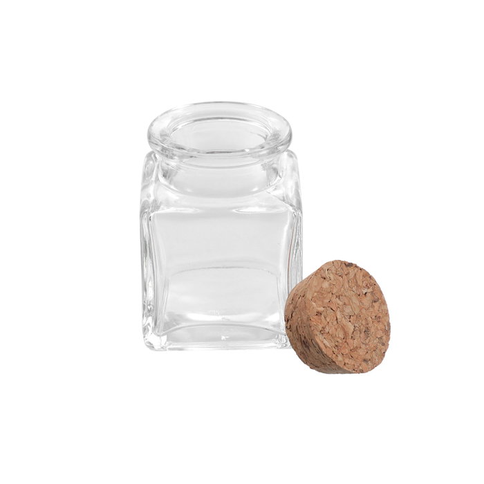 La Mediterranea Tarrito de Vidrio con Tapón de Corcho 50ml (Pack de 36)