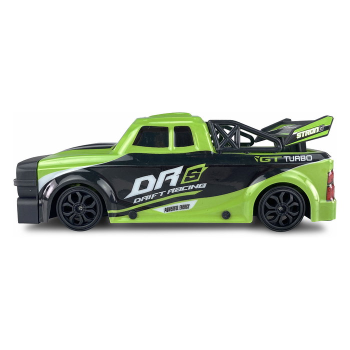 AMEWI Coche de Carreras RC Drift Racing Car 1:18 4WD RTR Modelo 21101, Efectos de Luz, Velocidad 25 km/h, Color Verde y Negro