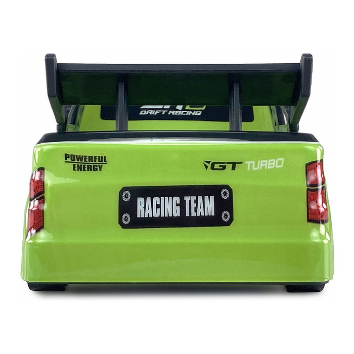 AMEWI Coche de Carreras RC Drift Racing Car 1:18 4WD RTR Modelo 21101, Efectos de Luz, Velocidad 25 km/h, Color Verde y Negro