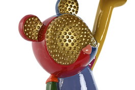 DKD Home Decor Figura Oso Bandeja Pop Art Moderno Multicolor Resina Metal 21.5 x 22 x 24.5 cm (2 Unidades)