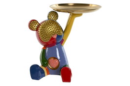 DKD Home Decor Figura Oso Bandeja Multicolor Pop Art