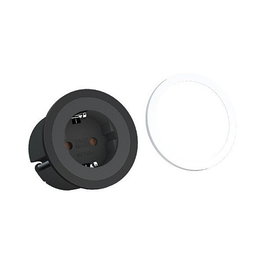 Bachmann PIX Toma de corriente Tipo F con anillos decorativos, Negro