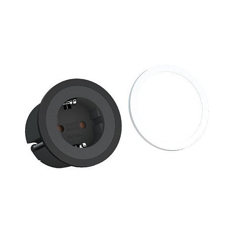 Bachmann 926.000 Toma de corriente Tipo F con anillos decorativos y acoplamiento GST, Negro Bachmann 926.000 Toma de corriente Tipo F con anillos decorativos y acoplamiento GST, Negro