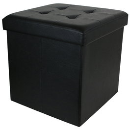 Home Deco Factory Caja-Puf Plegable Negro