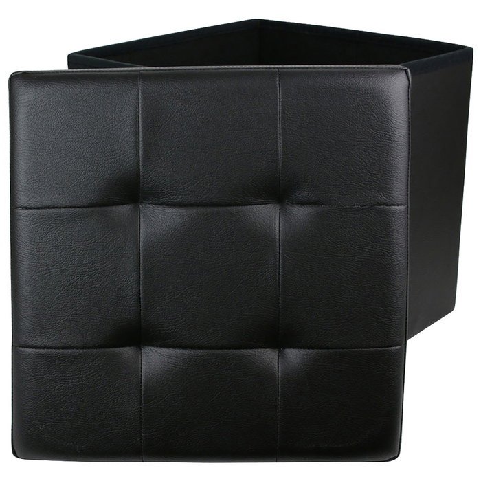 Home Deco Factory Caja-Puf Plegable Negro