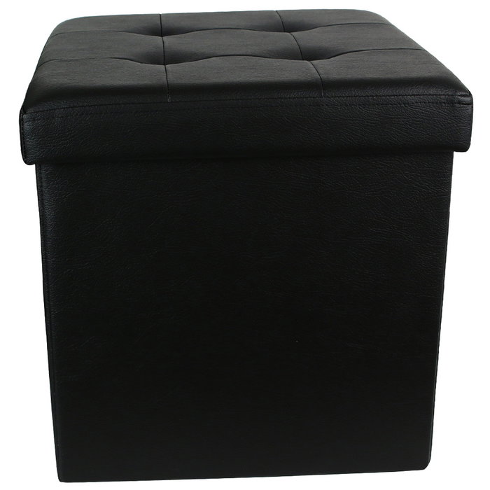 Home Deco Factory Caja-Puf Plegable Negro