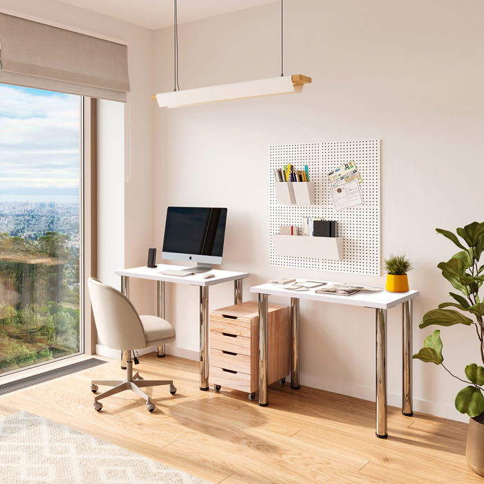 Emuca Tablero para mesa, 900x500mm, espesor 30mm, Madera, Pintado blanco