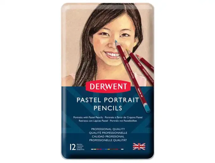 Derwent Lápices Pastel para Retratos Caja Metálica 12 Unidades Colores Surtidos
