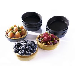 MATFER Tartaleta Lisa para Pastelería, 5 cm de Diámetro x 1 cm de Alto, Pack de 25 Unidades