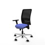 PIQUERAS Y CRESPO Silla de oficina Zulema con mecanismo Sincro/Traslack, Azul claro y Negro