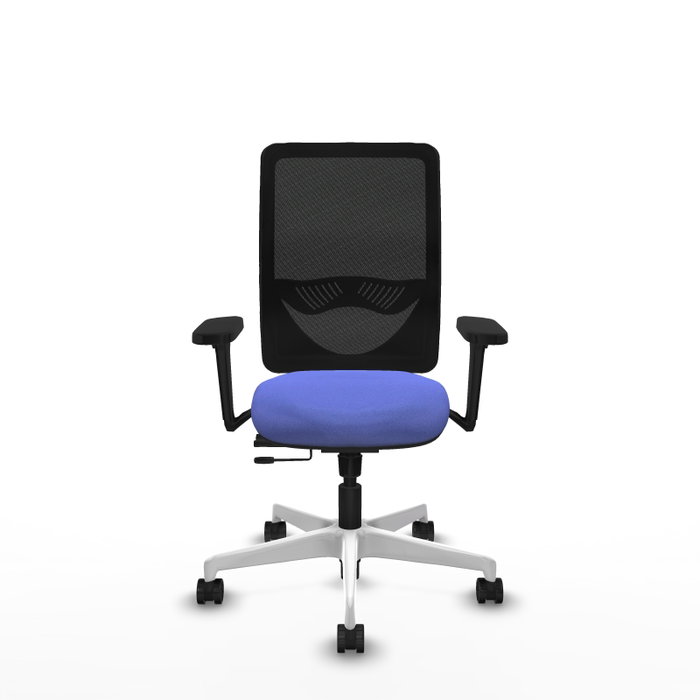 PIQUERAS Y CRESPO Silla de oficina Zulema con mecanismo Sincro/Traslack, Azul claro y Negro