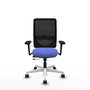 PIQUERAS Y CRESPO Silla de oficina Zulema con mecanismo Sincro/Traslack, Azul claro y Negro