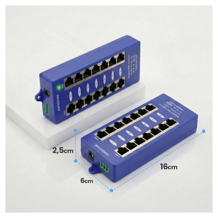 Extralink Inyector PoE 8 Puertos Gigabit Modo B Extralink Inyector PoE 8 Puertos Gigabit Modo B