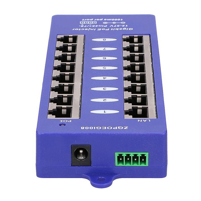 Extralink Inyector PoE 8 Puertos Gigabit Modo B Extralink Inyector PoE 8 Puertos Gigabit Modo B