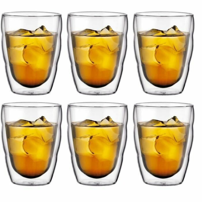 Bodum Pilatus Juego de 6 vasos térmicos de doble pared, 0,25 l, Transparente Bodum Pilatus Juego de 6 vasos térmicos de doble pared, 0,25 l, Transparente