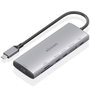 AISENS USB-C Dock 7 en 1 con HDMI 4K y puertos de 10 Gbps, Gris