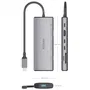 Aisens ASUC-7P031-GR Docking USB Tipo-C 7 en 1 con HDMI 4K, USB-A, 2xUSB Tipo-C, Lector Tarjetas, USB Tipo-C PD 100W, Gris