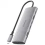 Aisens ASUC-7P031-GR Docking USB Tipo-C 7 en 1 con HDMI 4K, USB-A, 2xUSB Tipo-C, Lector Tarjetas, USB Tipo-C PD 100W, Gris