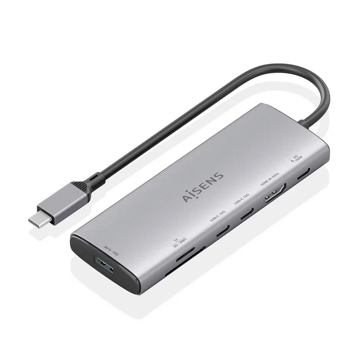Aisens ASUC-7P031-GR Docking USB Tipo-C 7 en 1 con HDMI 4K, USB-A, 2xUSB Tipo-C, Lector Tarjetas, USB Tipo-C PD 100W, Gris Aisens ASUC-7P031-GR Docking USB Tipo-C 7 en 1 con HDMI 4K, USB-A, 2xUSB Tipo-C, Lector Tarjetas, USB Tipo-C PD 100W, Gris