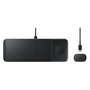 Samsung Trio Charger Pad EP-P6300, Cargador Inalámbrico de 9W para Móvil, Auriculares y Reloj, Negro