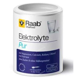 RAAB VITALFOOD Electrolito Puro Polvo 170g para Deportistas. Reduce Cansancio, Equilibrio Electrolítico. Vegano, Sin Gluten