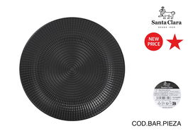 Inde Plato Llano Negro Arosa Serie Clara 27 cm Ø, Pieza de 20 cm, 850 g (12 Unidades)