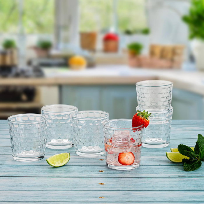 Set 6 Vasos Bajos Vidrio Square Quid 26 cL Set 6 Vasos Bajos Vidrio Square Quid 26 cL