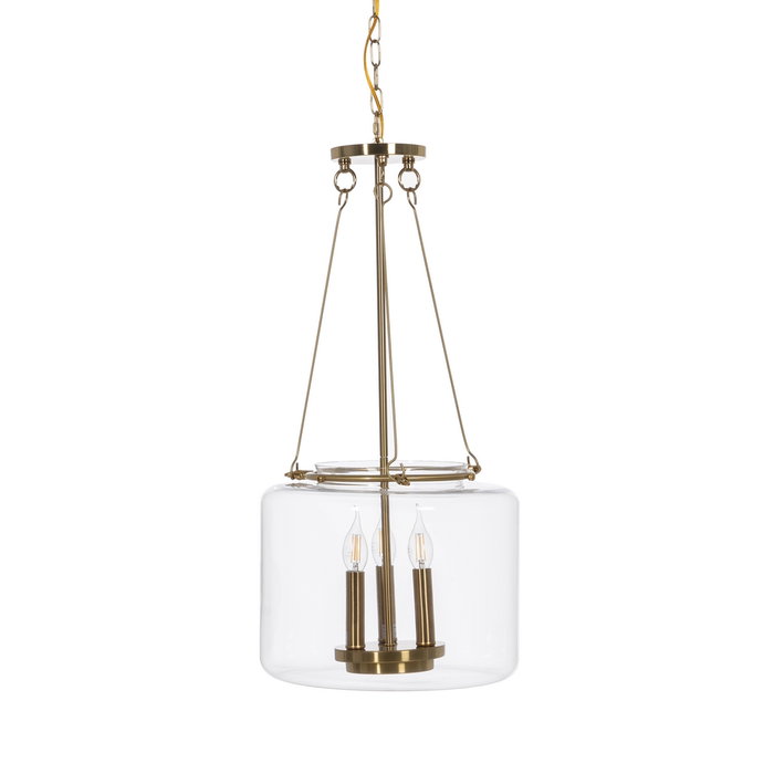 Lámpara Techo Oro Metal / Cristal 35 X 35 X 72 cm