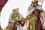 DKD Home Decor Nacimiento Poliéster Corona Rojo y Dorado