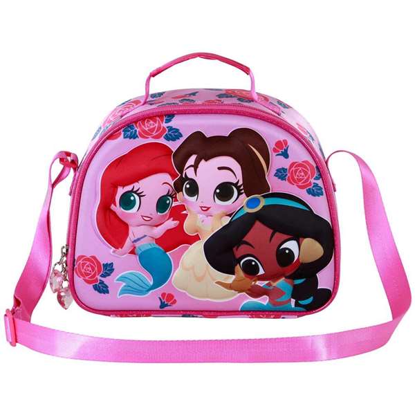 Karactermania Bolsa Portamerienda 3D Princesas Disney Flowers 25,5 x10 x20 cm Infantil con Cremallera y Forro Isotérmico