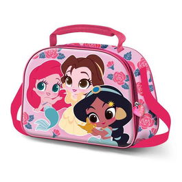 Karactermania Bolsa Portamerienda 3D Princesas Disney Flowers 25,5 x10 x20 cm Infantil con Cremallera y Forro Isotérmico