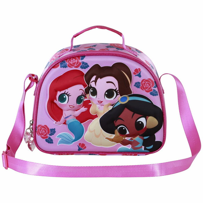 Karactermania Bolsa Portamerienda 3D Princesas Disney Flowers Rosa