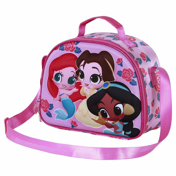 Karactermania Bolsa Portamerienda 3D Princesas Disney Flowers Rosa