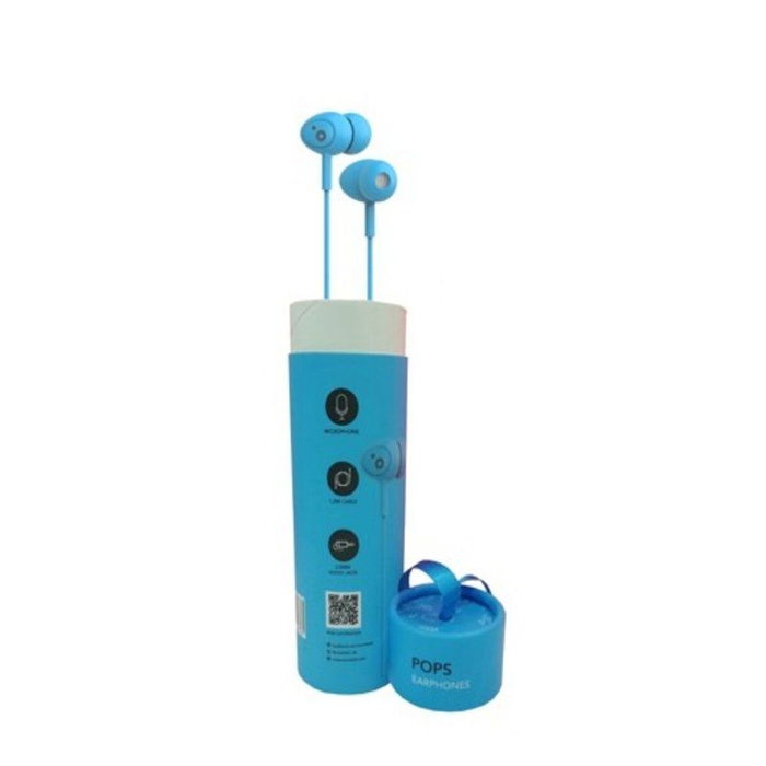 Sunstech Pops Auriculares Intrauditivos con Micrófono Azul