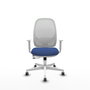 PIQUERAS Y CRESPO Silla de oficina Cilanco con mecanismo Sincro/Traslack, Azul marino y Blanco