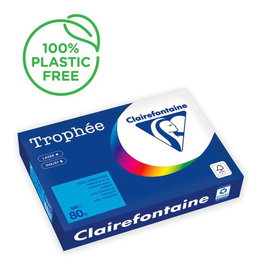 Papel De Color A4 Clairefontaine Trophee 80G 500H Vivo Azul Turquesa