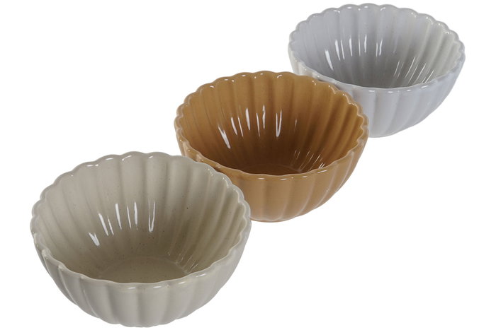 DKD Home Decor Cuencos de Gres Jaspeados Surtidos VINTAGE 24