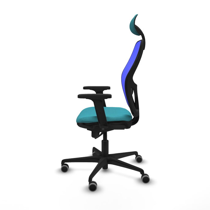 PIQUERAS Y CRESPO Silla de oficina Jorquera con mecanismo Sincro, Tela Turquesa y Malla Azul PIQUERAS Y CRESPO Silla de oficina Jorquera con mecanismo Sincro, Tela Turquesa y Malla Azul