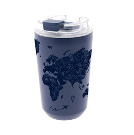 AUREA Vaso Térmico Interior Cerámico 400ml Dark Blue Sketch Maps