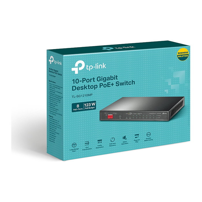 TP-Link TL-SG1210MP Switch Gigabit de 10 Puertos con 8 Puertos PoE+ TP-Link TL-SG1210MP Switch Gigabit de 10 Puertos con 8 Puertos PoE+