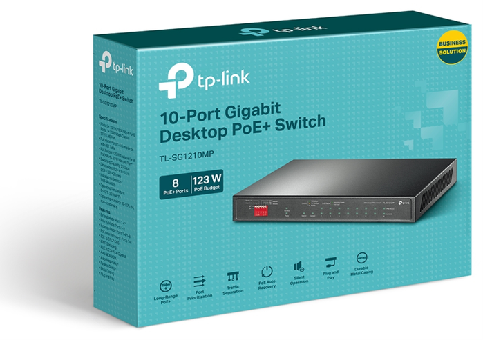 TP-Link TL-SG1210MP Switch Gigabit de 10 Puertos con 8 Puertos PoE+ TP-Link TL-SG1210MP Switch Gigabit de 10 Puertos con 8 Puertos PoE+