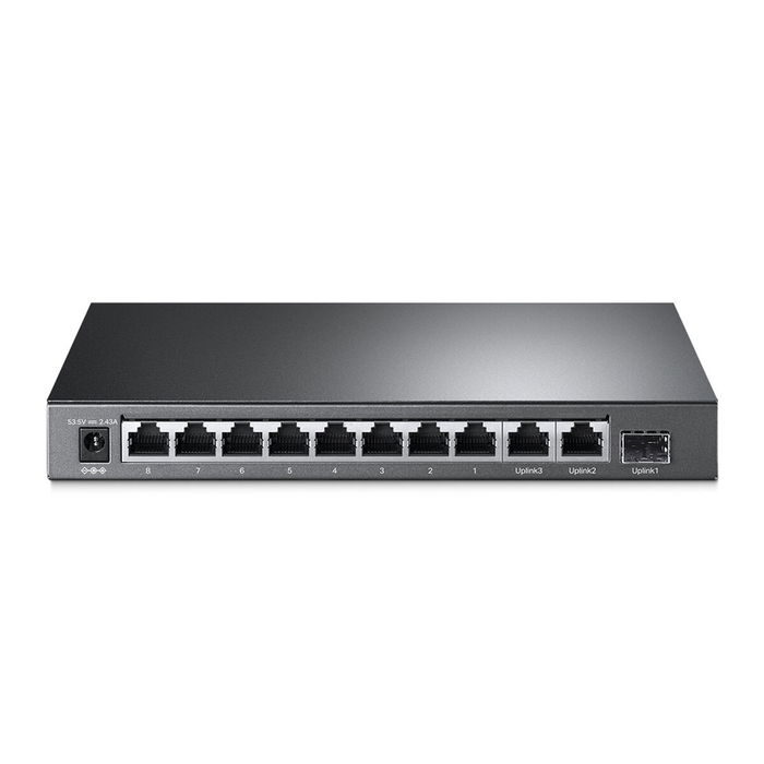 TP-Link Switch de Red 10 Puertos Gigabit TL-SG1210MP con 8 Puertos PoE+, Montaje en Rack, Gestión Inteligente, Negro